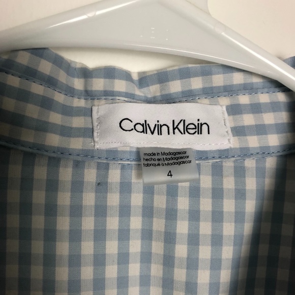 Calvin Klein Button Front Gingham Midi Shirt Dress - Picture 5 of 8